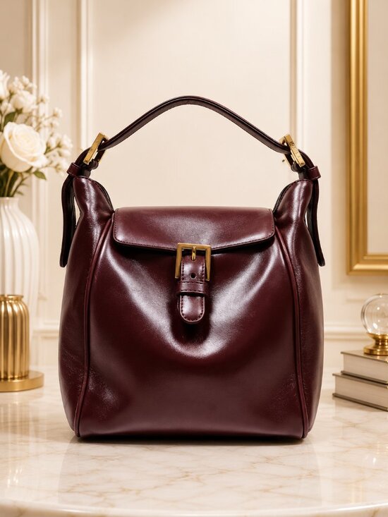 Fendi Handbags - Authentic Fendi Vintage Burgundy Leather Shoulder Bag Luxury Designer Handbag